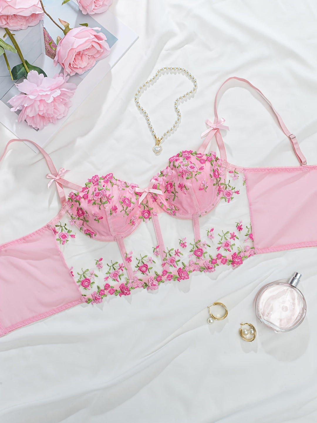 Aurelle Sheer Mesh Adjustable Bralette for Everyday Elegance