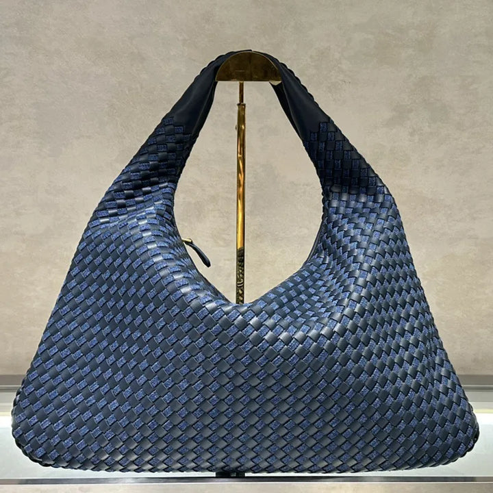 Sac à bandoulière en cuir tressé – Sac fourre-tout en cuir de vachette de haute qualité avec fermeture éclair