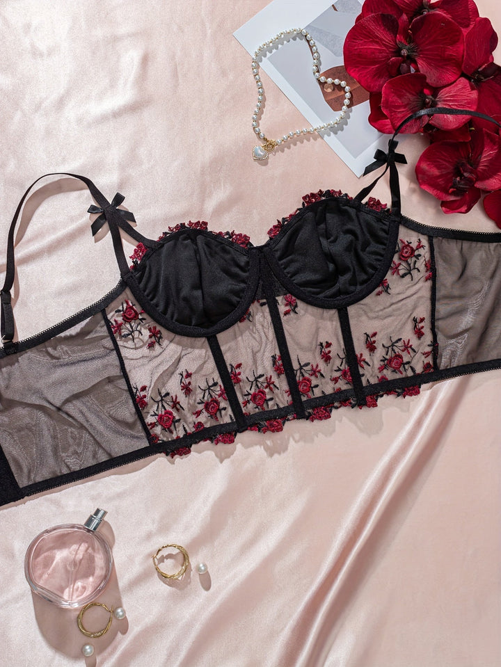 Aurelle Sheer Mesh Adjustable Bralette for Everyday Elegance