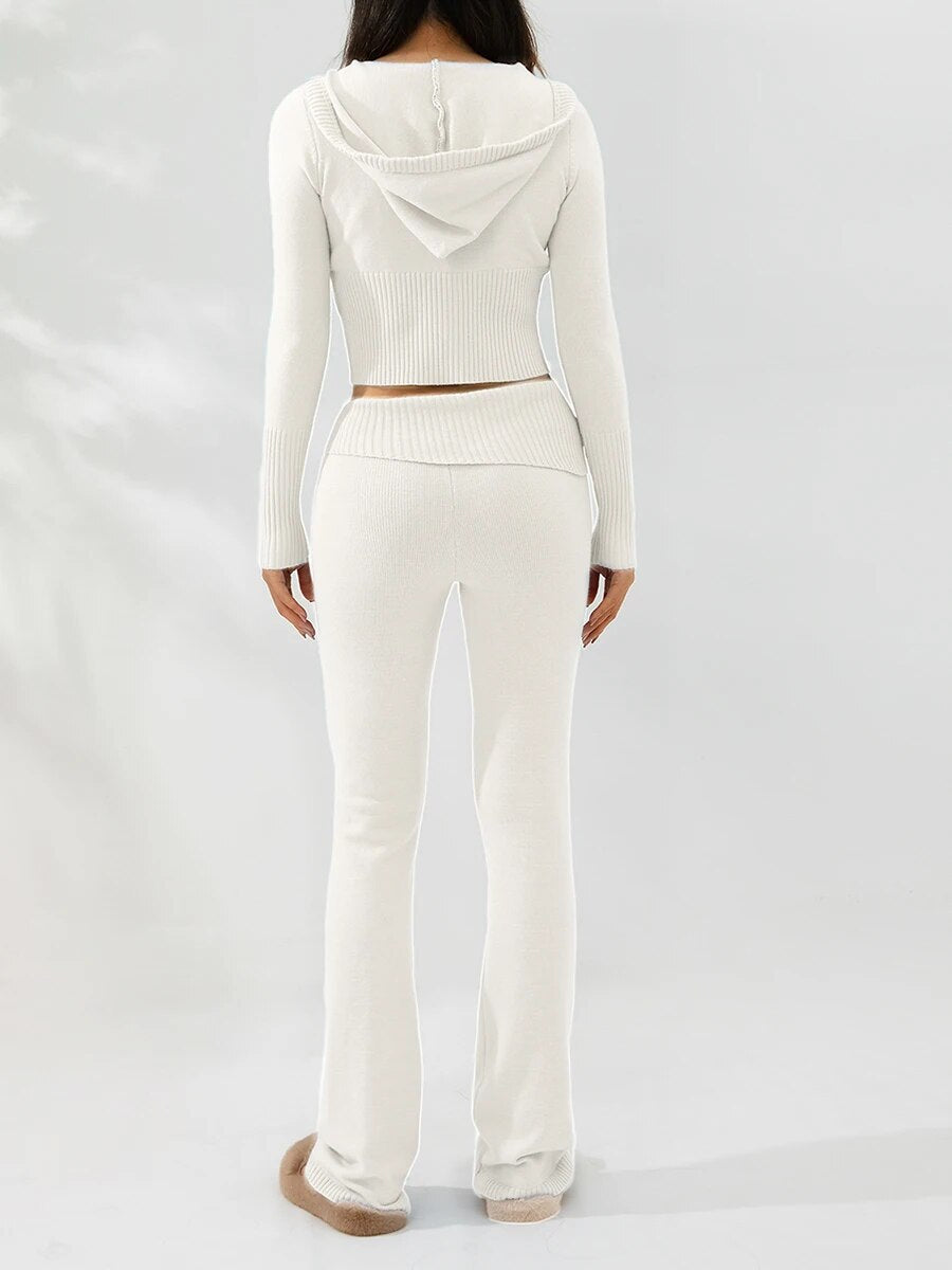 Ribbed Knit Lounge Set - Siopie