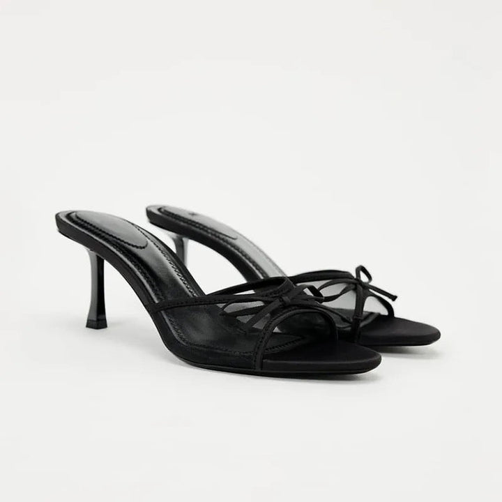 Liora Elegant Black Stiletto Heel – Comfort Cushioned Sole