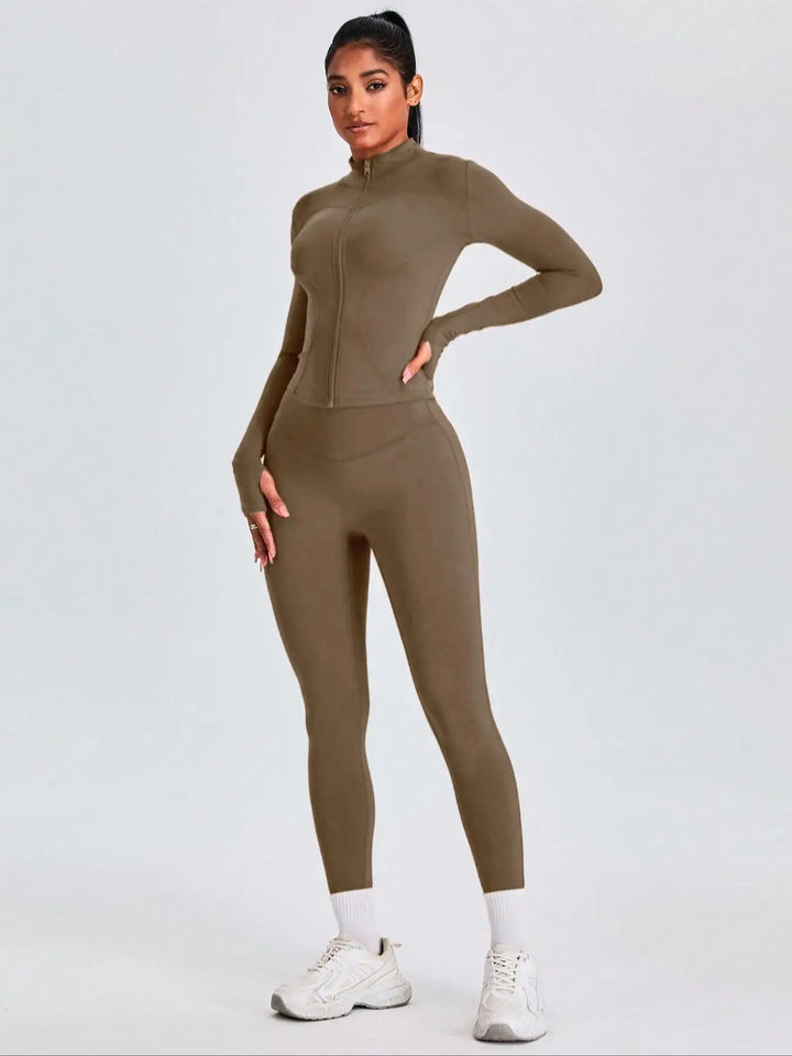 Ensemble Pilates Femme Respirant Deux‑Pièces Rouge Noir Khaki