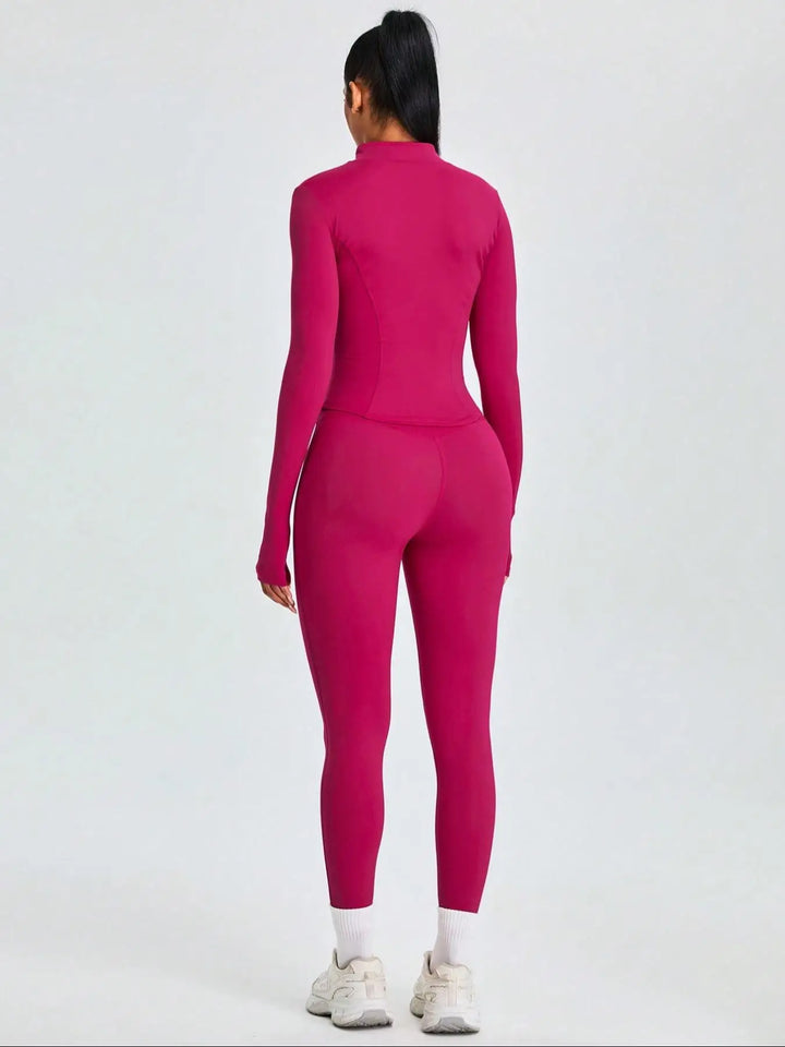 Ensemble Pilates Femme Respirant Deux‑Pièces Rouge Noir Khaki