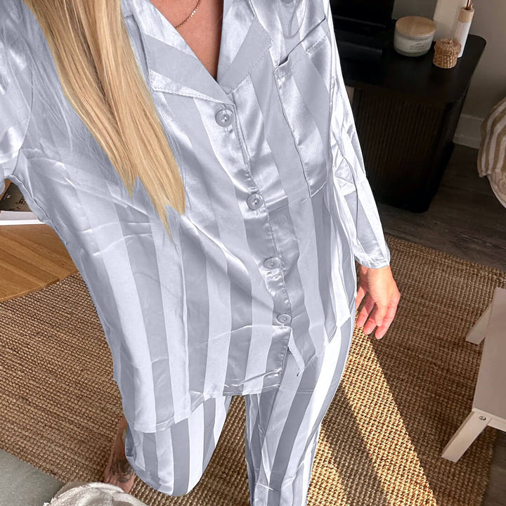 Liora Satin Two-Piece Pajama Set Elegant for Women