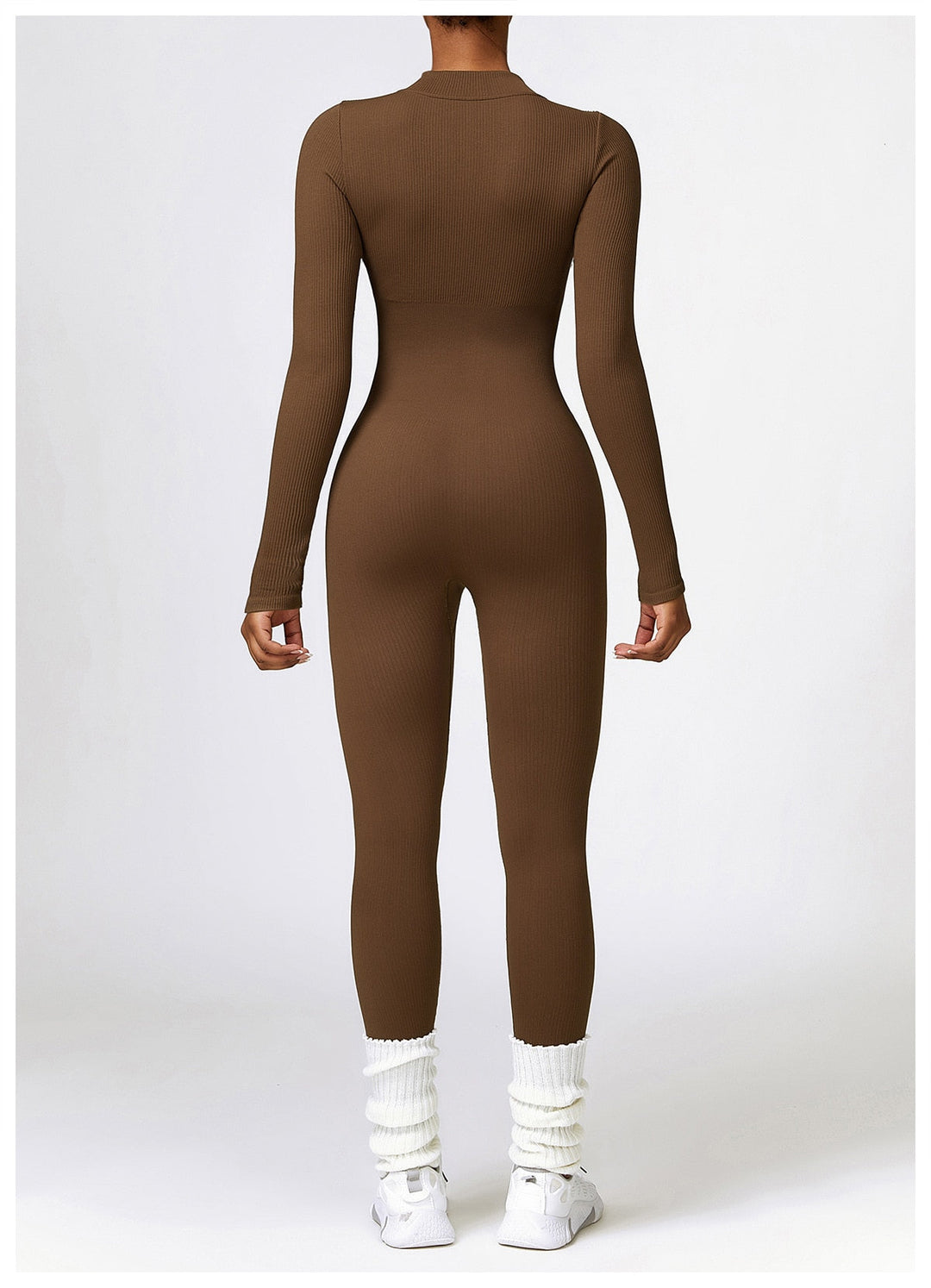 Zip Up Jumpsuit Long Sleeve - Siopie