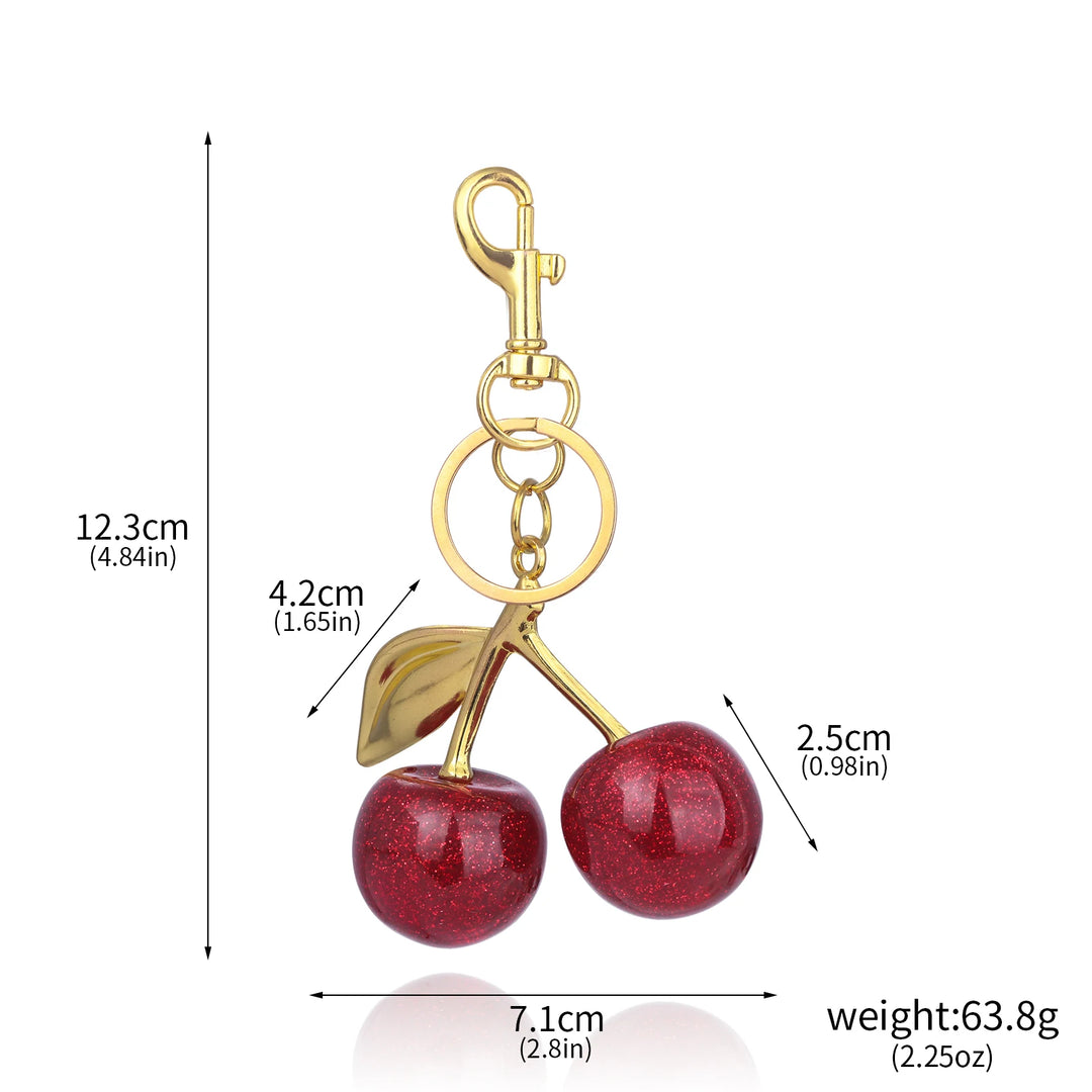 Bijou de sac rouge cerise – Accessoire mignon et ludique pour sacs et clés