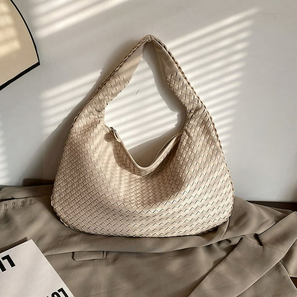 Sac à bandoulière en cuir tressé – Sac fourre-tout en cuir de vachette de haute qualité avec fermeture éclair