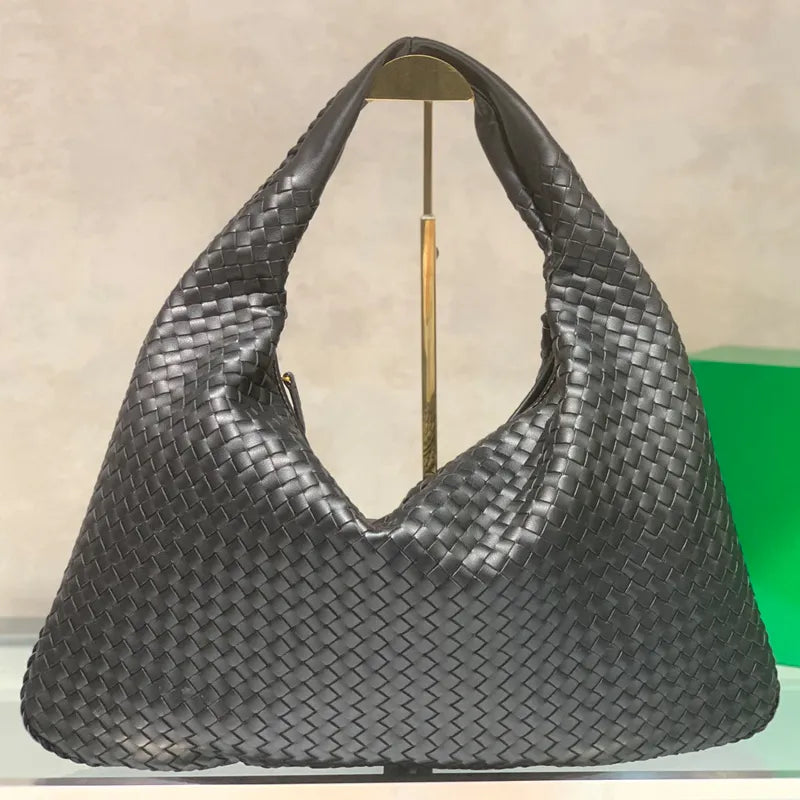Sac à bandoulière en cuir tressé – Sac fourre-tout en cuir de vachette de haute qualité avec fermeture éclair