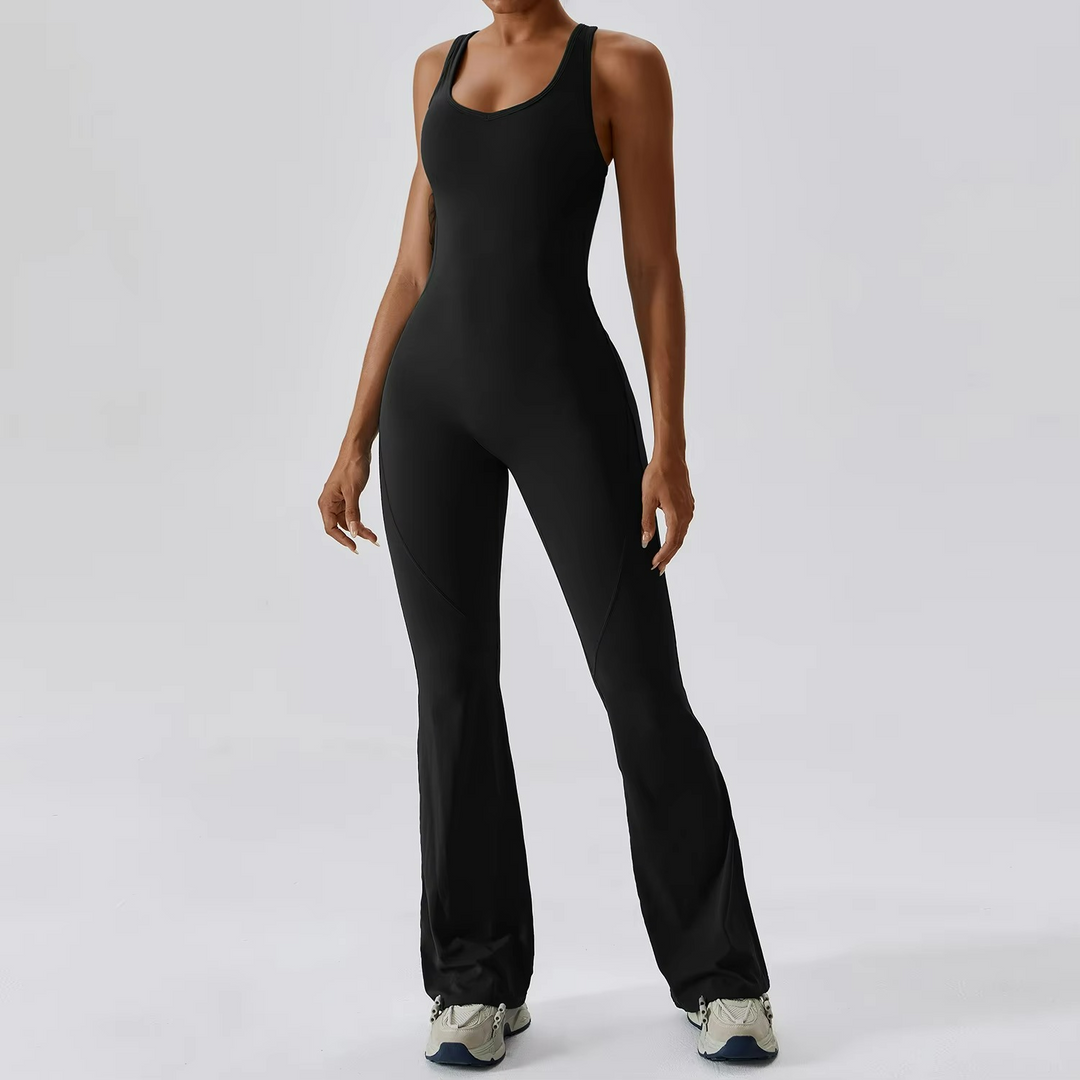 Liora Jumpsuit Pilates Sculptant Blanc Élégance Confort Polyester