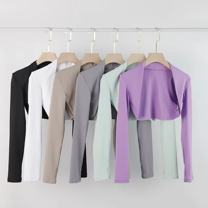 Liora Shawl Pilates Ajusté Protection Solaire Élégant Longue Manche