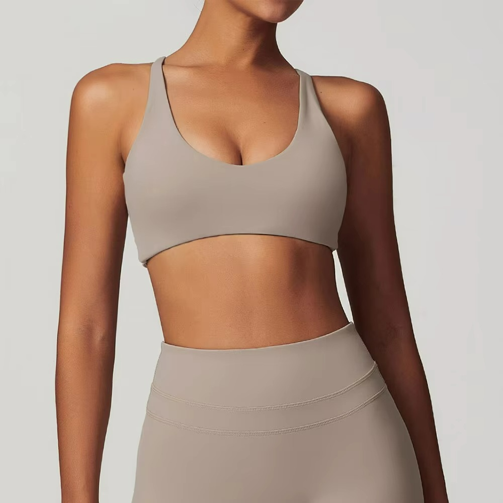 Solène Top de Pilates Luxe Dos Nageur Croisé – Confort Respirant et Soutien Élégant pour Femme