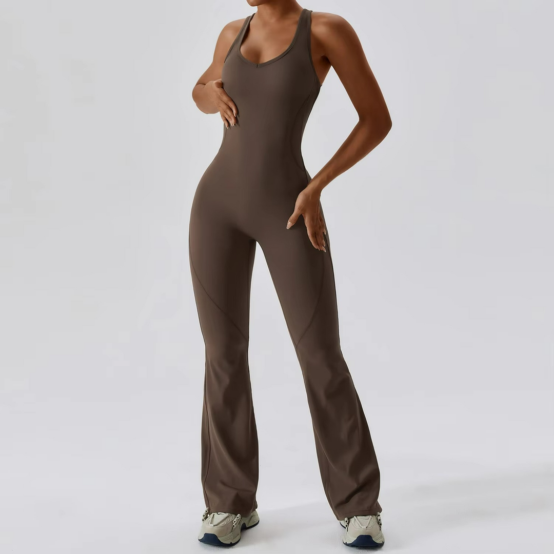 Liora Jumpsuit Pilates Sculptant Blanc Élégance Confort Polyester