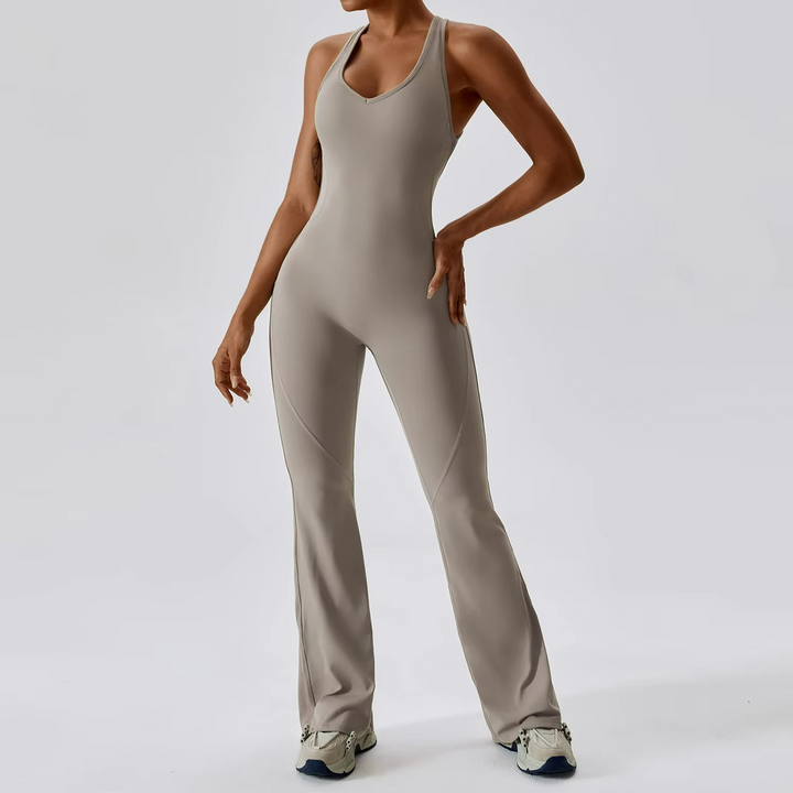 Liora Jumpsuit Pilates Sculptant Blanc Élégance Confort Polyester