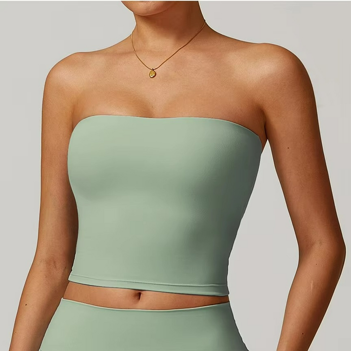 Liora Quick-Dry Pilates Top – Sleek Breathable Bandeau Design