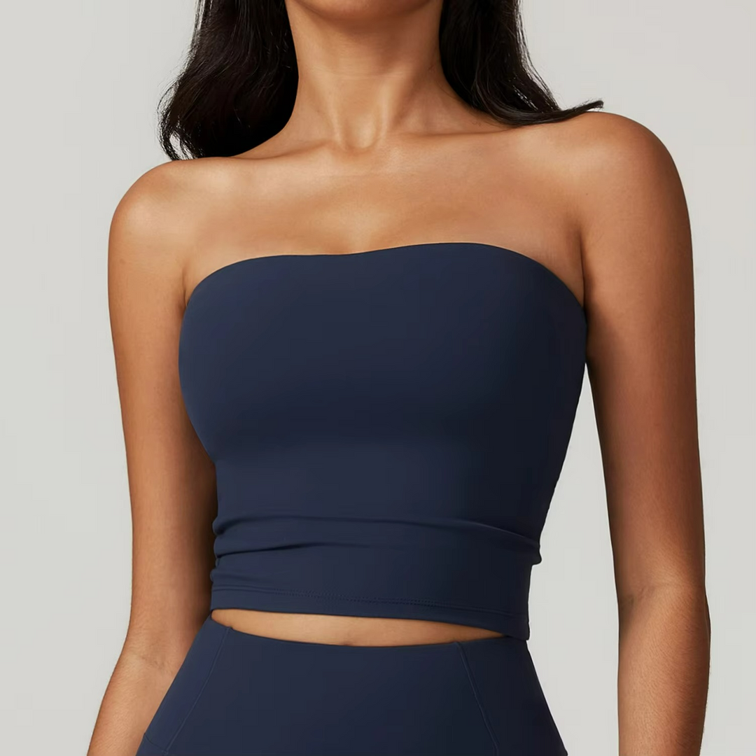 Liora Quick-Dry Pilates Top – Sleek Breathable Bandeau Design