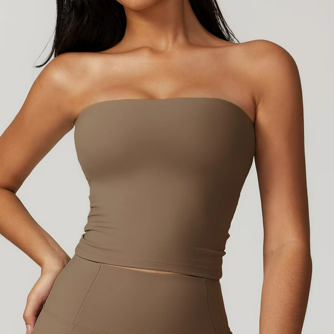 Liora Quick-Dry Pilates Top – Sleek Breathable Bandeau Design