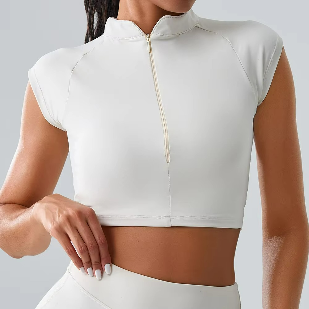 Mezari Top Pilates à Manches Courtes – Confort Respirant & Élégance