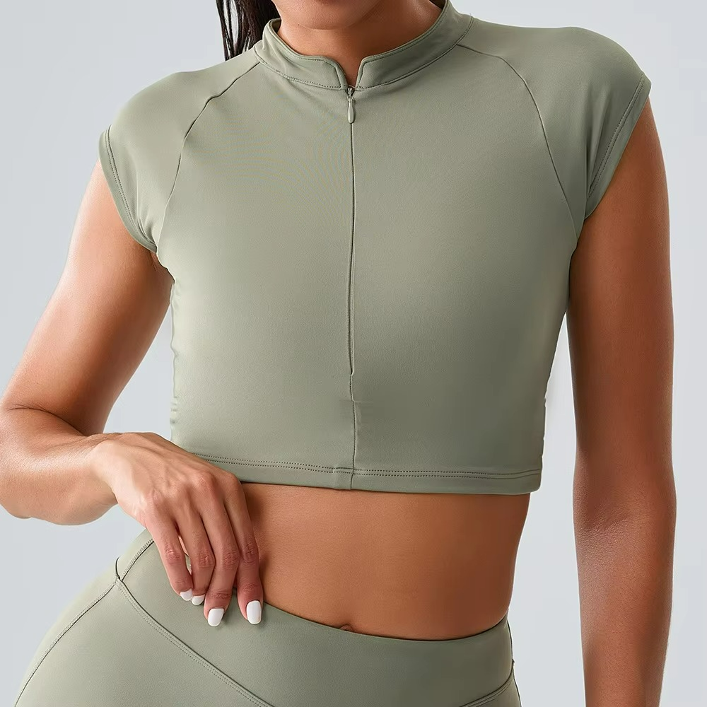 Mezari Top Pilates à Manches Courtes – Confort Respirant & Élégance