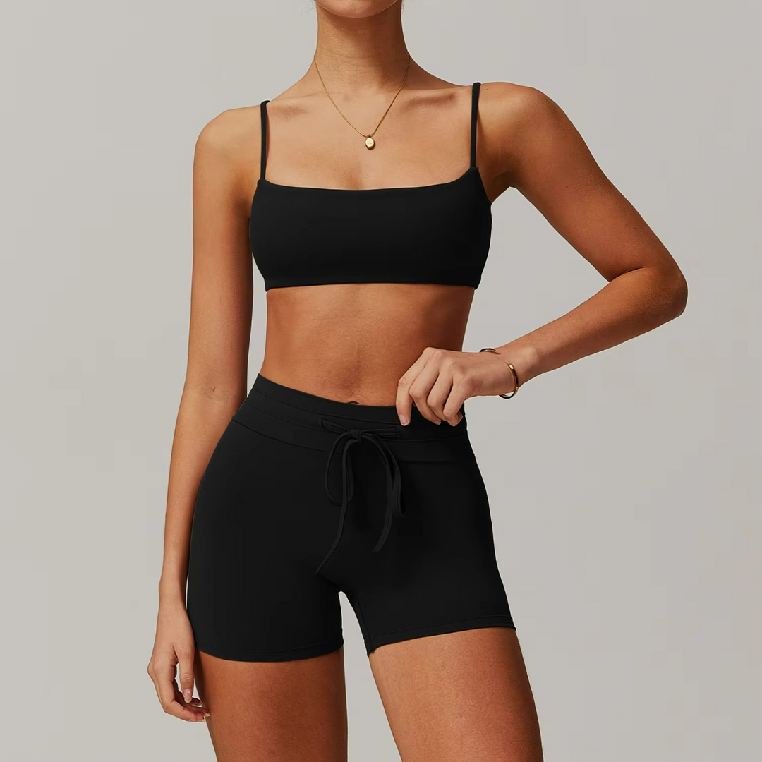Mélia Ensemble Pilates CoreGrace : Haut Court Sans Manches et Short