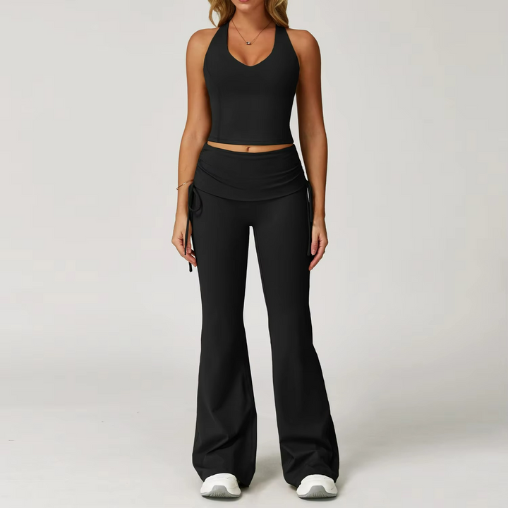 Ensemble Pilates Curve Veste Sans Manches et Pantalon Flare