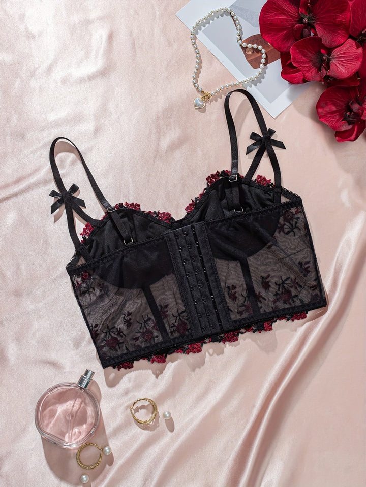 Aurelle Sheer Mesh Adjustable Bralette for Everyday Elegance