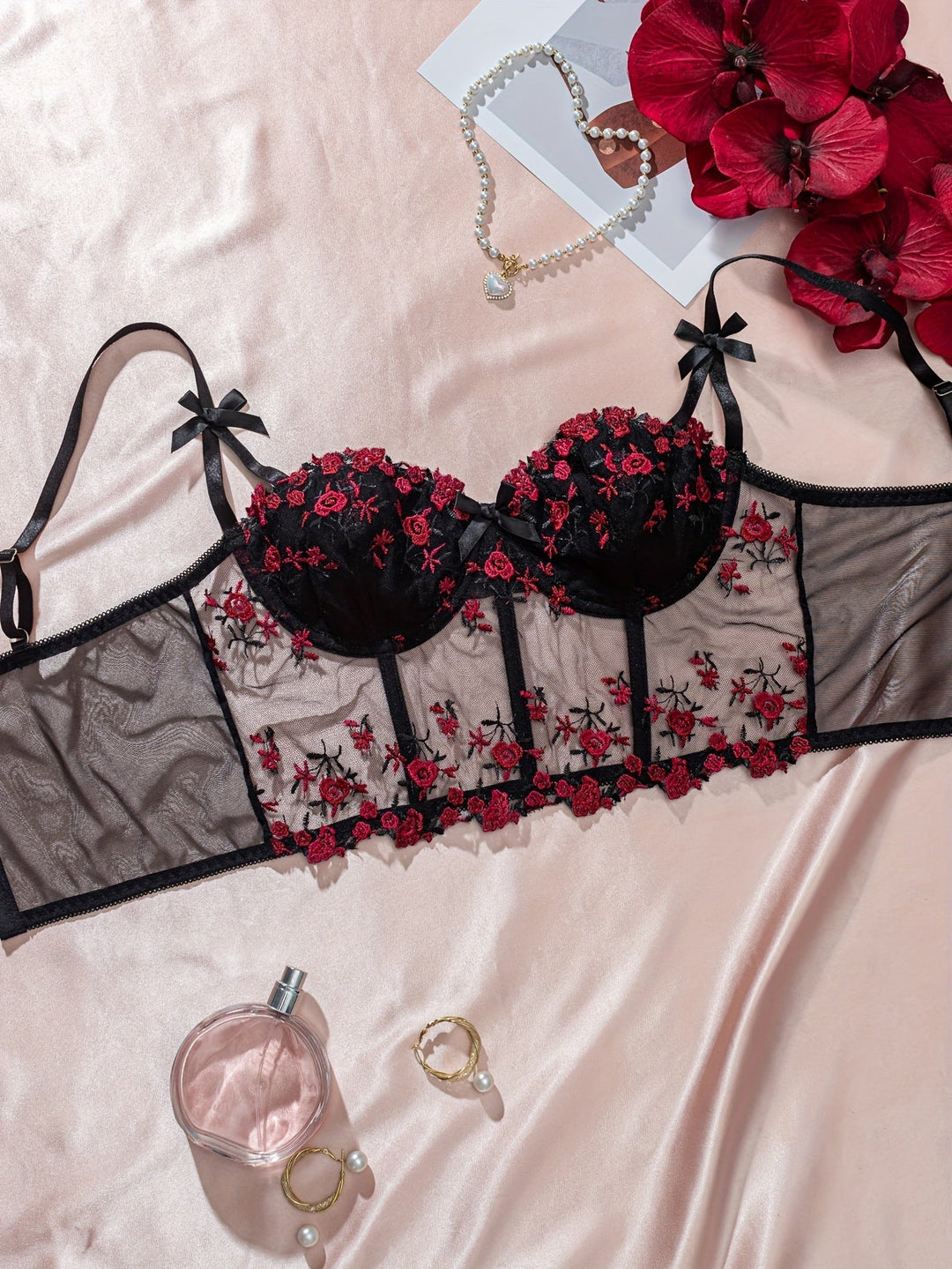 Aurelle Sheer Mesh Adjustable Bralette for Everyday Elegance