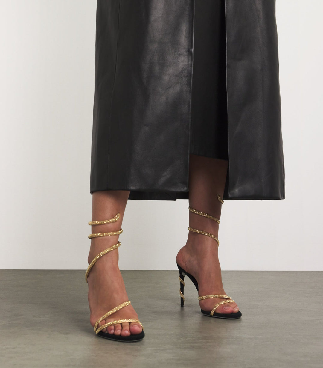 Liora Serpent Heels – Luxury Black Edgy Elegance Statement
